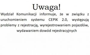 Informacja Wydziału Komunikacji