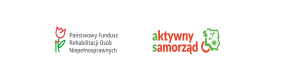 Logo PFRON i programu "Aktywny Samorząd"