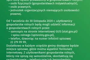 Informacja dotycząca Powszechnego Spisu Rolnego 2020