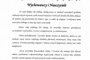 1. Życzenia Starosty Wąbrzeskiego z okazji zakończenia roku szkolnego