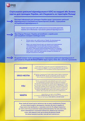 BEZKOSZTOWA POLISA OC DLA OBYWATELI UKRAINY - ULOTKAZielona_Karta_PIU_A4_UA