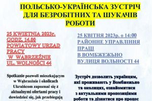 Plakat przedstawiający informacje o spotkaniu (przedstawione w treści informacji)