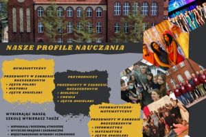 Plakat z ofertą edukacyjną Zespołu Szkół Ogólnokształcących w Wąbrzeźnie