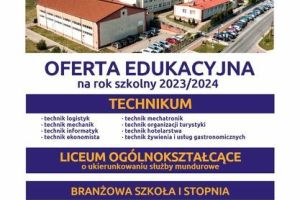 Plakat z ofertą edukacyjną Zespołu Szkół w Wąbrzeźnie