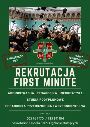 Plakat informujący o naborze do wąbrzeskiego ośrodka zamiejscowego Akademii Jagiellońskiej