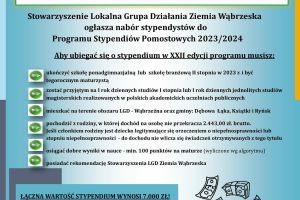 Plakat informujący o stypendium pomostowym
