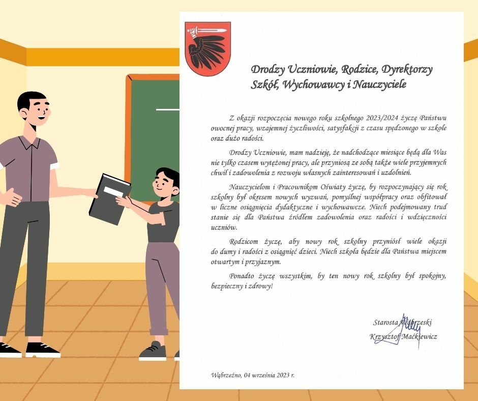 życzenia z okazji rozpoczęcia nowego roku szkolnego