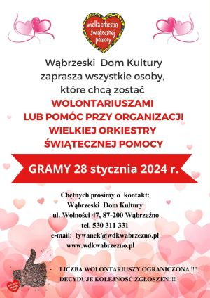 zaproszenie osób chętnych do zostania wolontariuszem przy WOŚP