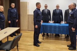 Odprawa roczna w Komendzie Powiatowej Policji w Wąbrzeźnie (1)