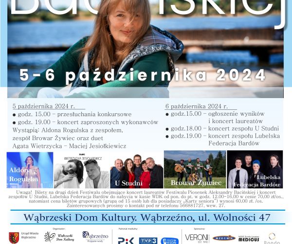 Plakat promujący III Festiwal Piosenek Aleksandry Bacińskiej