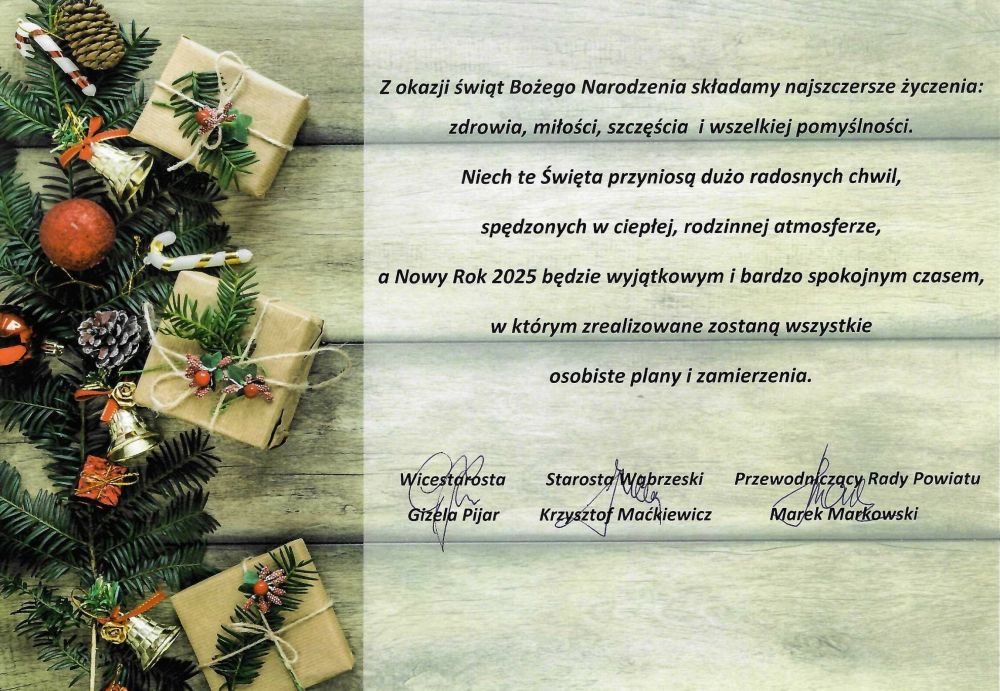 Z okazji świąt Bożego Narodzenia składamy najszczersze życzenia: zdrowia, miłości, szczęścia i wszelkiej pomyślności. Niech...
