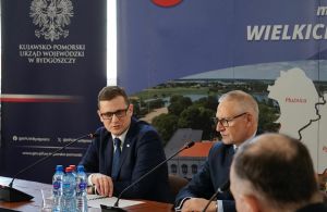 Wojewoda Kujawsko-Pomorski i Starosta Wąbrzeski na spotkaniu.