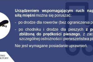 Plakaty informujące o podstawowych zasadach poruszania się hulajnogą elektryczną, urządzeniem transportu osobistego i...