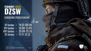 Terminy szkoleń podstawowych Dobrowolnej Zasadniczej Służby Wojskowej
