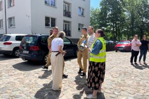 Próbna ewakuacja w Starostwie Powiatowym w Wąbrzeźnie