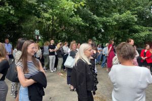 Próbna ewakuacja w Starostwie Powiatowym w Wąbrzeźnie