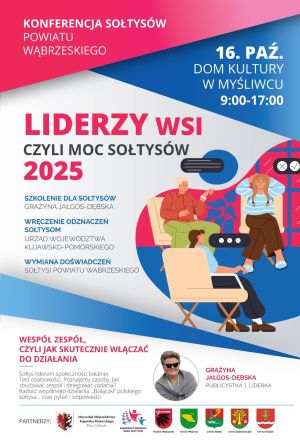 Plakat informujący o Konferencji Sołtysów Powiatu Wąbrzeskiego
