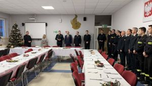 Spotkanie wigilijne w Komendzie Powiatowej Państwowej Straży Pożarnej w Wąbrzeźnie