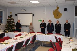 Spotkanie wigilijne w Komendzie Powiatowej Państwowej Straży Pożarnej w Wąbrzeźnie