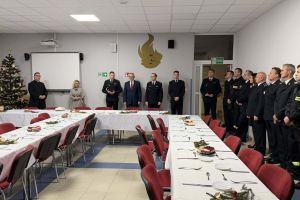Spotkanie wigilijne w Komendzie Powiatowej Państwowej Straży Pożarnej w Wąbrzeźnie