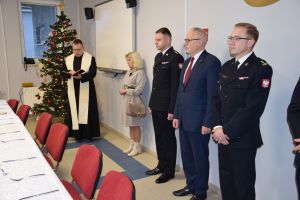 Spotkanie wigilijne w Komendzie Powiatowej Państwowej Straży Pożarnej w Wąbrzeźnie
