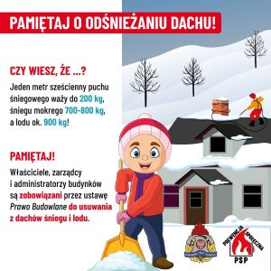 odśnieżanie dachu
