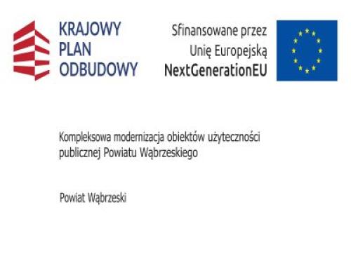 Logo przedsięwzięcia "Kompleksowa modernizacja obiektów użyteczności publicznej Powiatu Wąbrzeskiego"