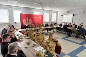 Narada roczna w Komendzie Powiatowej Państwowej Straży Pożarnej w Wąbrzeźnie