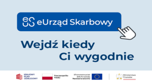 Grafika z napisem: eUrząd Skarbowy Wejdź kiedy Ci wygodnie i logiem KPO