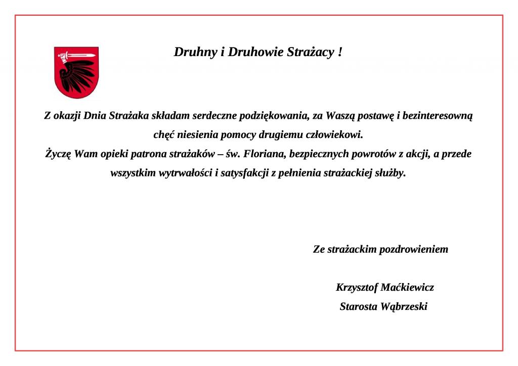 Druhny i Druhowie Strażacy!