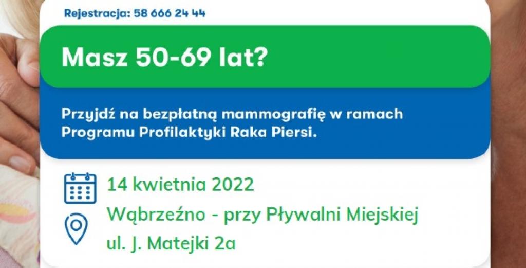 Zapraszamy na bezpłatne badania mammograficzne dla Pań w wieku 50-69 lat finansowane przez NFZ