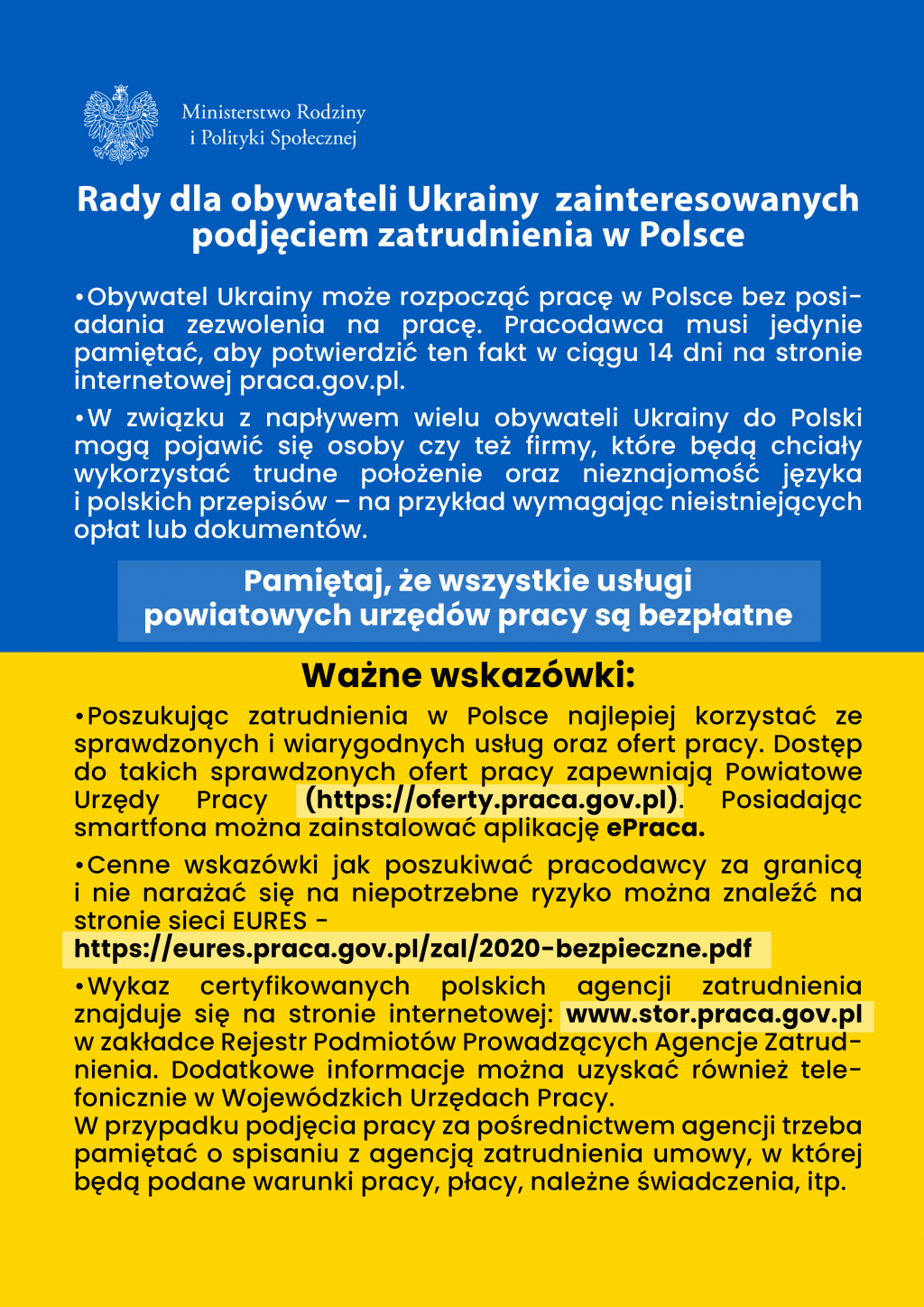 Podjęcie pracy przez uchodźców z Ukrainy