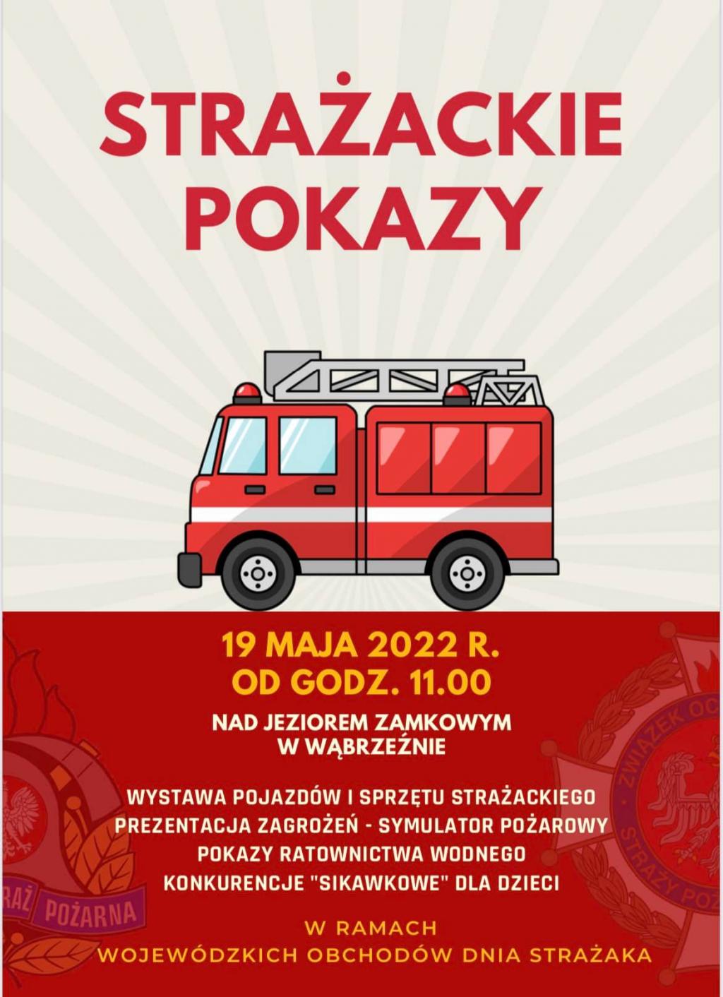 Wystawa pojazdów i sprzętu strażackiego już 19 maja nad jeziorem w Wąbrzeźnie!