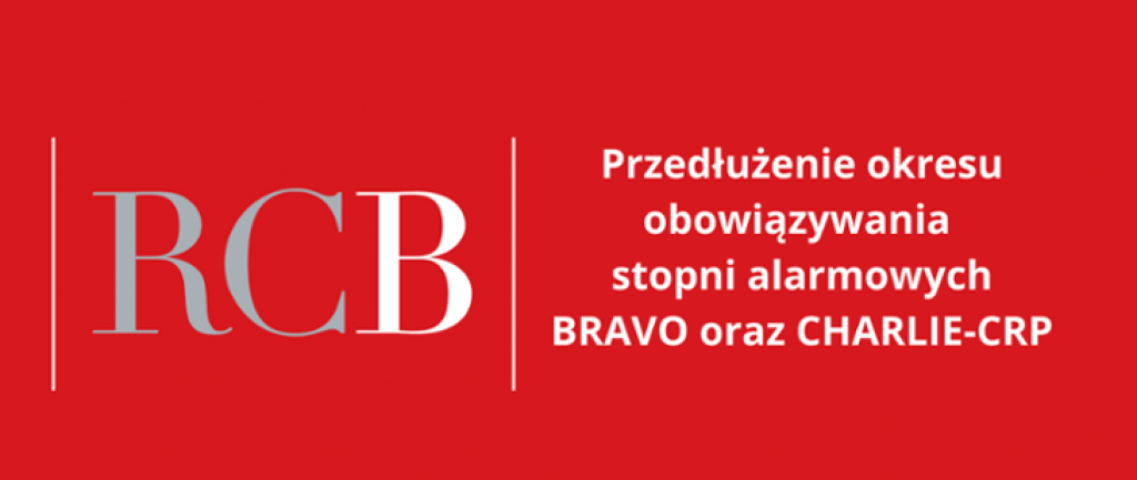 Przedłużenie obowiązywania stopni alarmowych BRAVO oraz CHARLIE-CRP – do 30 listopada 2022 r.