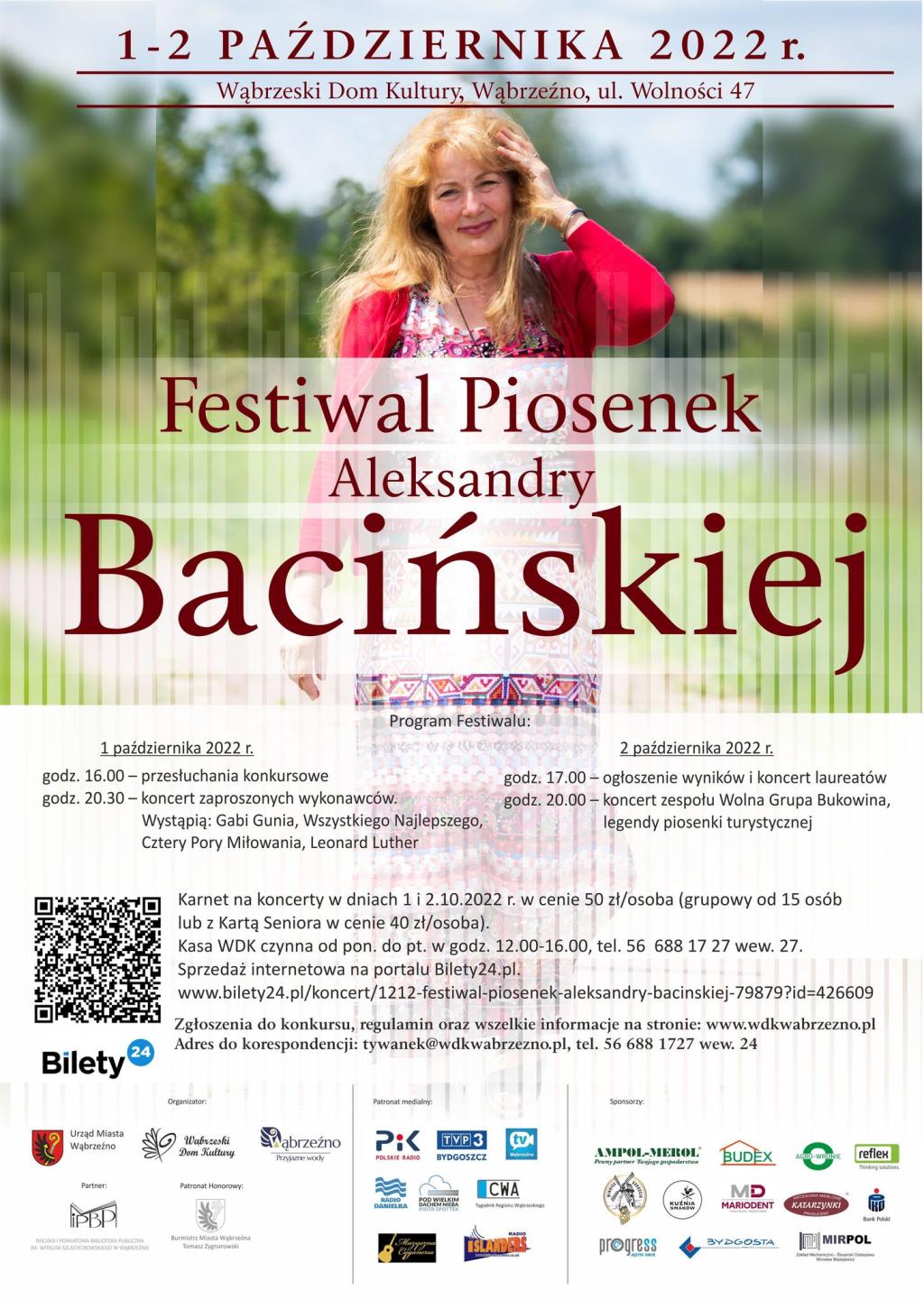 I Festiwal Piosenek Aleksandry Bacińskiej - to już w najbiższy weekend!