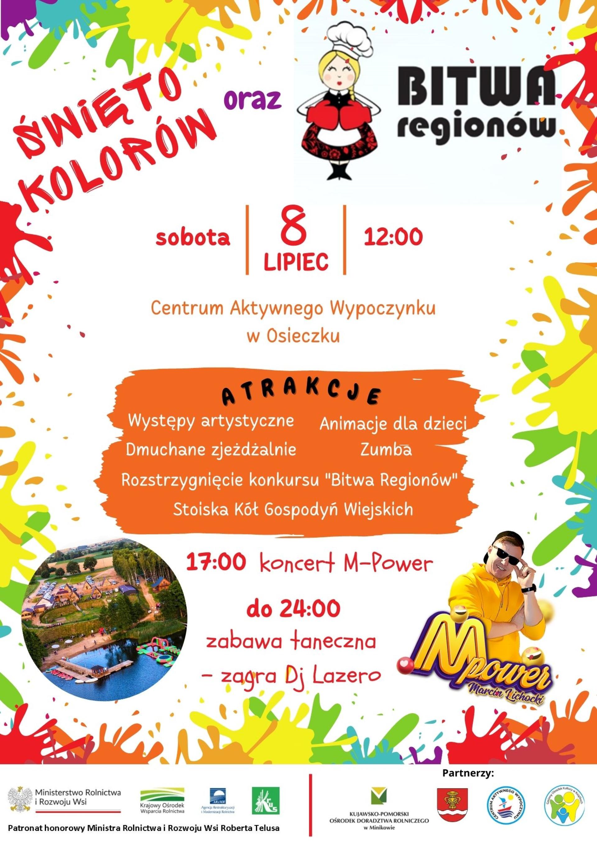 Plakat z zaproszeniem na święto kolorów w książkach