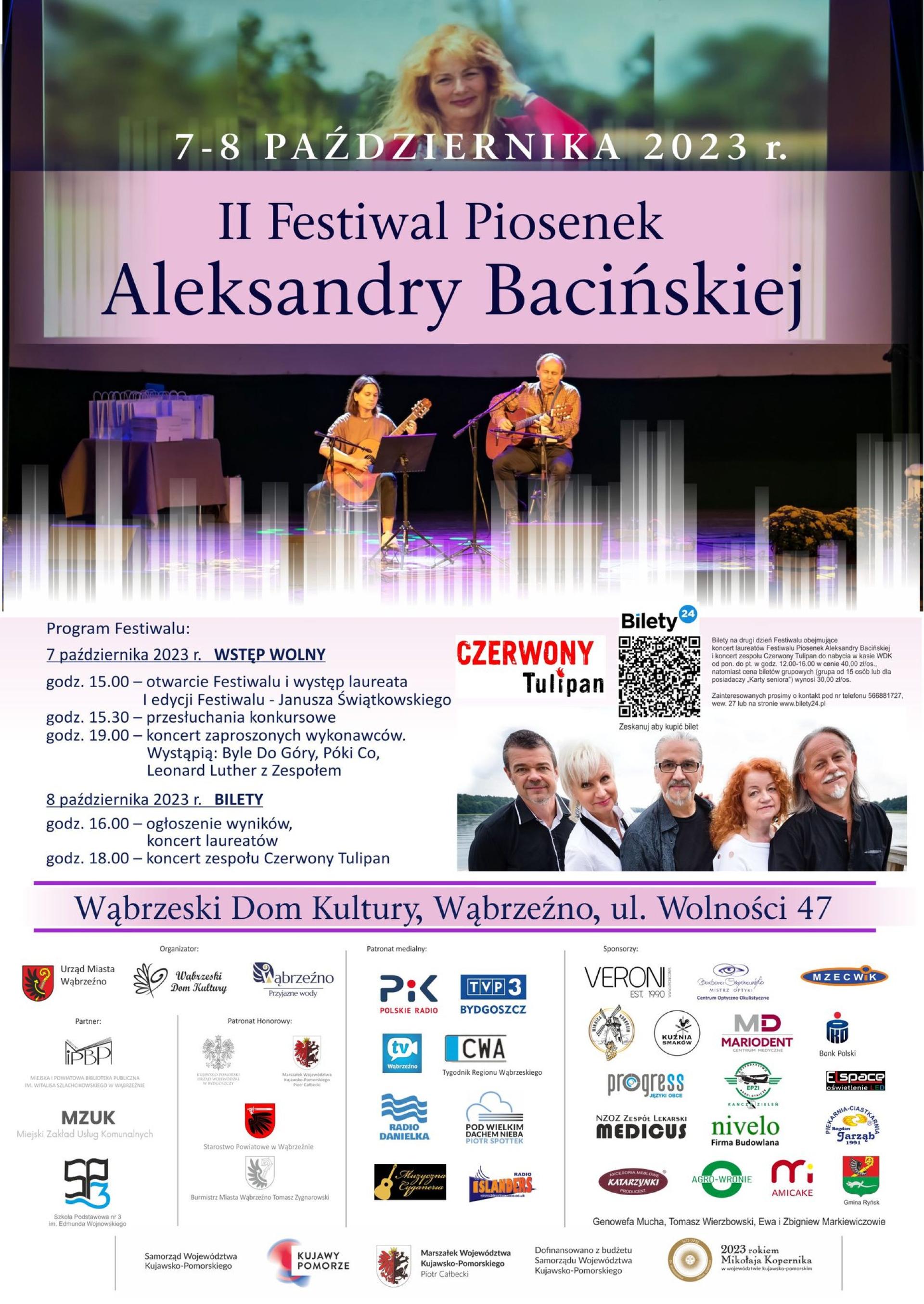 II Festiwal Piosenek Aleksandry Bacińskiej rusza 7 października
