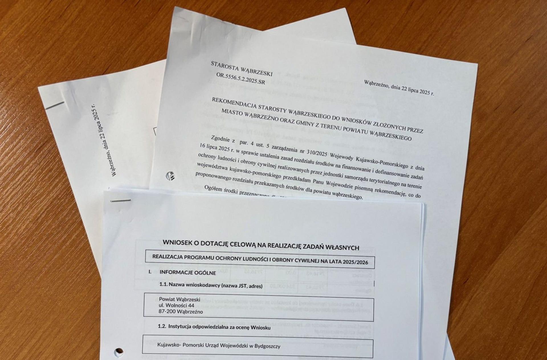 Ponad 204 tys. zł dla powiatu wąbrzeskiego na wzmocnienie ochrony ludności i obrony cywilnej