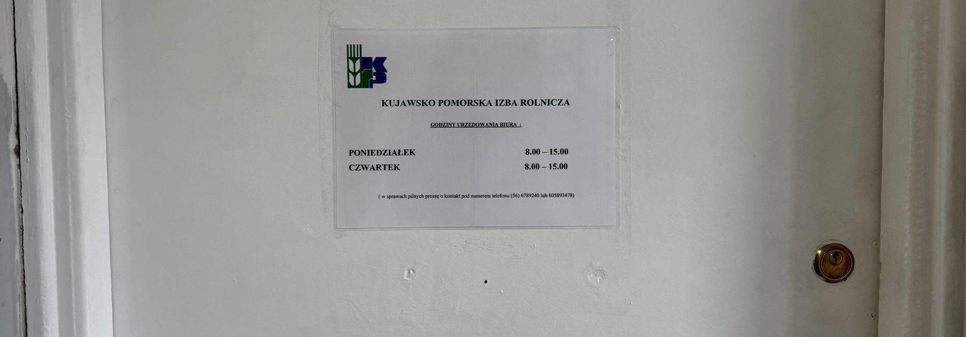 Zmiana lokalizacji biura Kujawsko-Pomorskiej Izby Rolniczej w Wąbrzeźnie