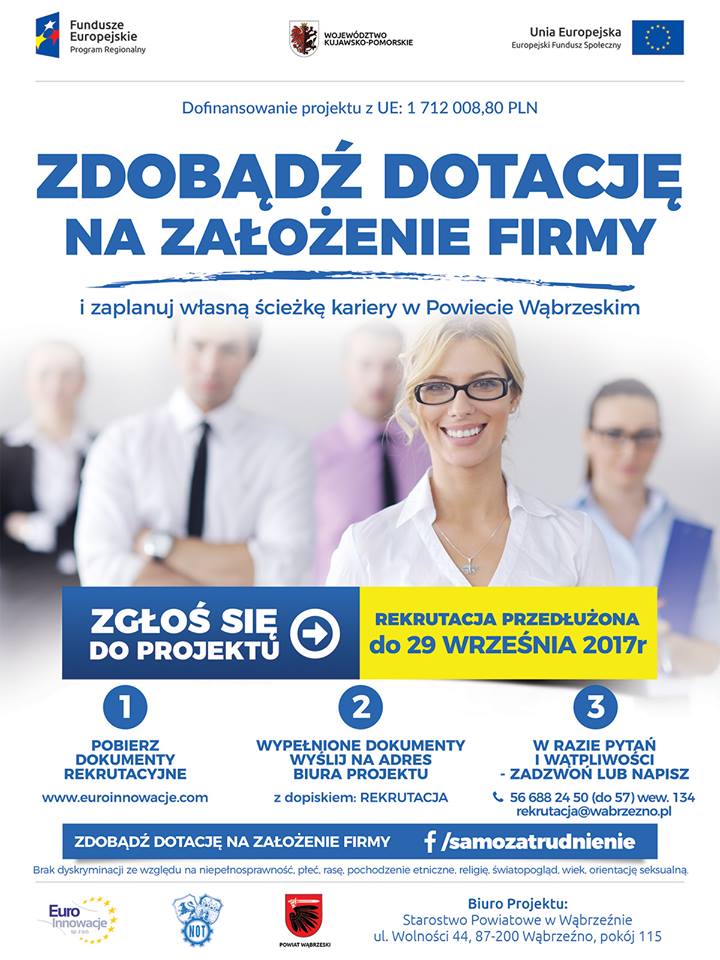 Zdobądź dotację na założenie firmy i zaplanuj swoją ścieżkę kariery w Powiecie Wąbrzeskim